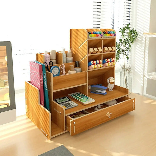 Organiseur de bureau | CleanDesk™ - Astuces rangement Marron