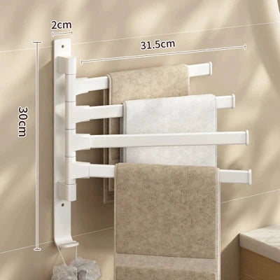 Porte-serviettes mural vertical | Eleganza™ - Astuces rangement Blanc 4 barres